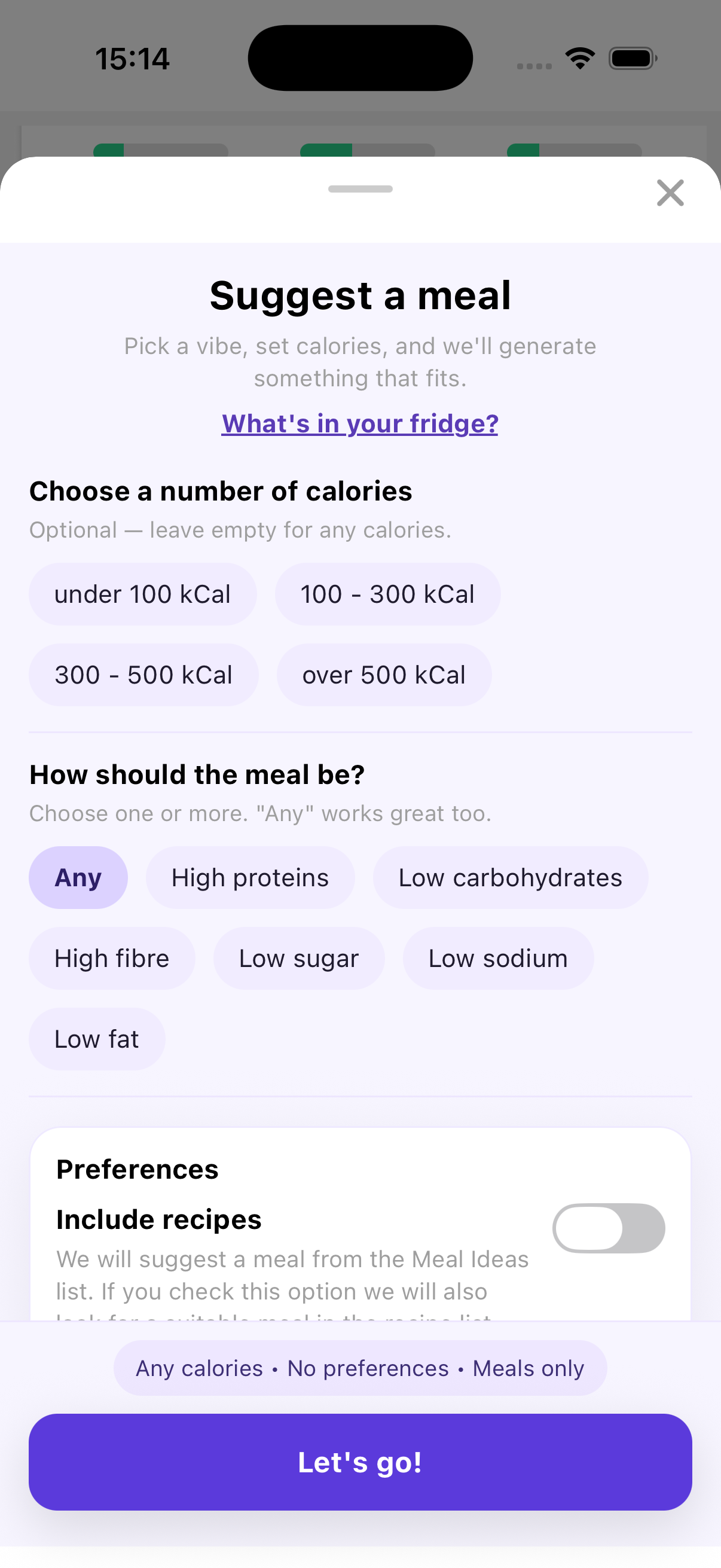 AlexaFit meal from ingredients